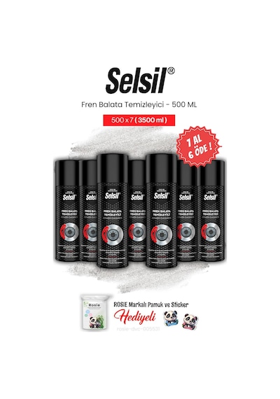 Selsil Fren Balata Temizleyici Sprey, 500 Ml 7 Al 6 Öde Ve Rosie Pamuk 500 ML