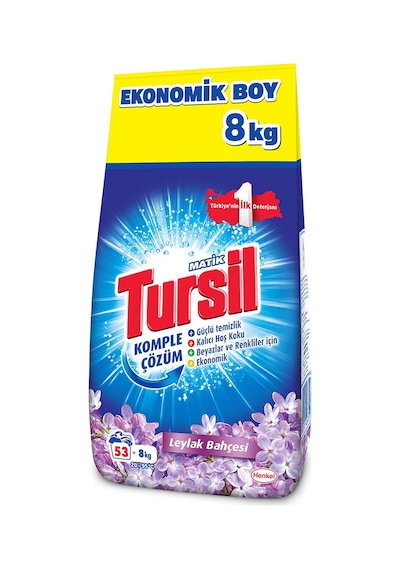 3 Adet Tursil 8 Kg Çamaşır Deterjanı Leylak Bahçesi Renkli+beyaz Diğer