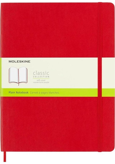 Moleskine Classic Yumuşak Kapak Çizgisiz Defter 19x25 Scarlet Red Kırmızı