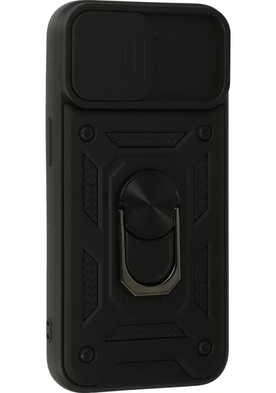 Newface Apple İphone 13 Kılıf Pars Lens Yüzüklü Silikon - Siyah