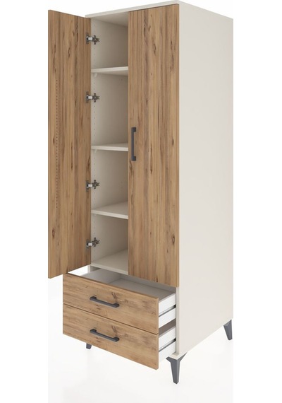 Kronos Dolap 4 Raflı 2 Çekmeceli 2 Kapaklı 60x59x182 Aytaşı-çam Aytaşı