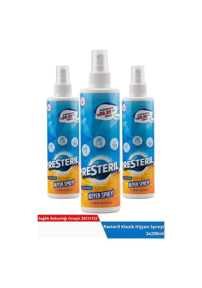 Doğal Alkolsüz Dezenfektan Hijyen Spreyi 3 x 200 ML