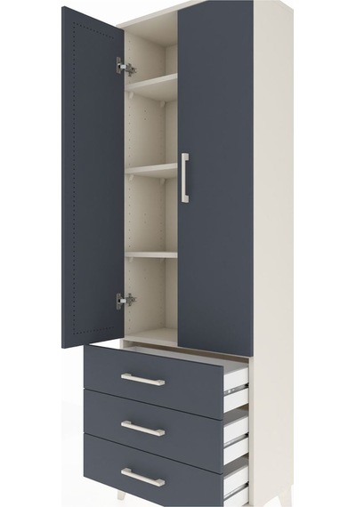 Arges Dolap 4 Raflı 3 Çekmeceli 2 Kapaklı 60x30x182 Aytaşı-an... Aytaşı