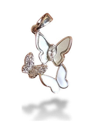 Zirkon Taş Kelebek Charm Pandantif Şık Hediye Model 571204 Çok Renkli