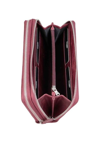 Guard Crazy Bordo Hakiki Deri Çift Fermuarlı El Çantası // Grd260225wt1460 Çok Renkli