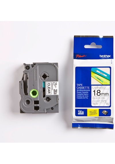 Brother Tz 141 Tze 141 18Mm Şeffaf Üzeri Siyah Etiket