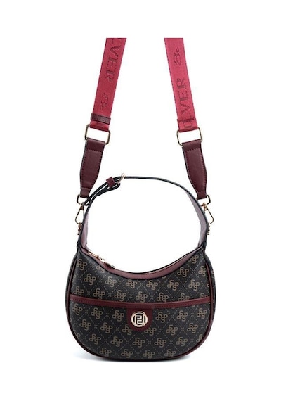 Silver Polo Sp1194 Kadın Omuz Çantası Monogram Kahve Sarı-bordo