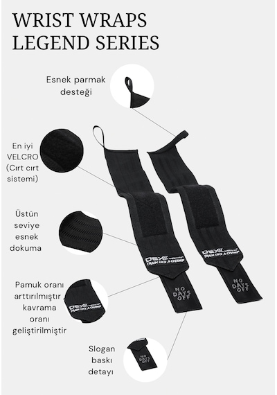 Spor Bileklik Wrist Wraps Legend Series 2'li Paket