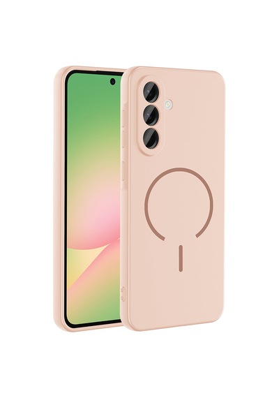 Zore Galaxy A56 Kılıf M-safe Şarj Özellikli Ogaa Meta Kapak - Rose Pembe