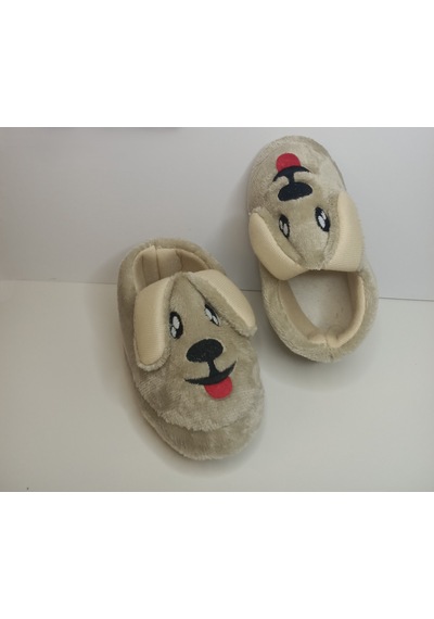 Huzurlu Adımlar Neşeli Köpek Peluş Ev Pandufu Krem