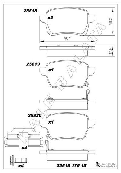 Kale 25818 176 15 Msh Kd13 Arka Fren Balatası Opel Corsa E 14 19 Adam 14 19 15 Jant Rpo J67 Fıat Egea 16 500l 13 264mm 95517078-1605285-77367914-77366595 - 96260941 Kale 25818 176 15 Msh Kd13 Arka Fren Balatası Opel Corsa E 14 19 Adam 14 19 15 Jant Rpo J67 Fıat Egea 16 500l 13 264mm 95517078-1605285-77367914-77366595 - 96260941