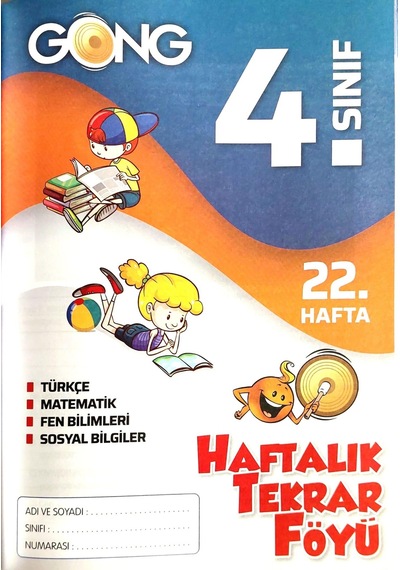 4.sınıf 2.dönem Haftalık Tekrar Föyü - 16 Fasikül - Tüm Dersler - Matematik - Türkçe - Hayat Bilgisi