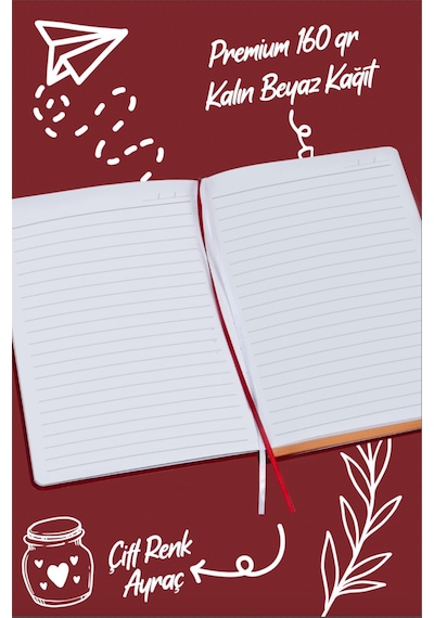 Victoria's Journals Bujo Süet Defter 96 Yaprak A5 160 Gr. Çizgili