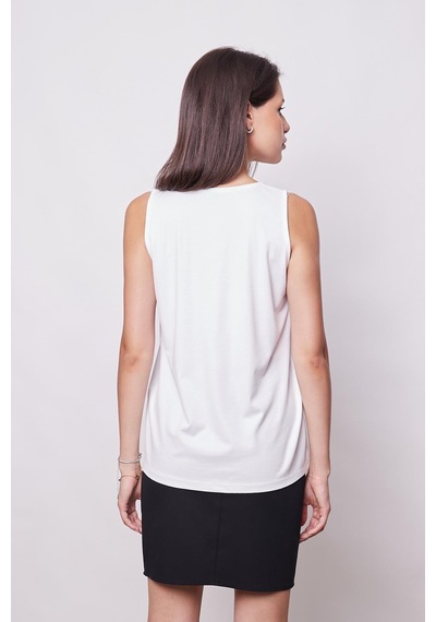 Jument Kadın Kırışmaz Span Karışımlı Geniş Sıfır Yaka Yakası Pileli Aksesuarlı Kolsuz T-shirt Bluz-beyaz Beyaz Jument Kadın Kırışmaz Span Karışımlı Geniş Sıfır Yaka Yakası Pileli Aksesuarlı Kolsuz T-shirt Bluz-beyaz Beyaz