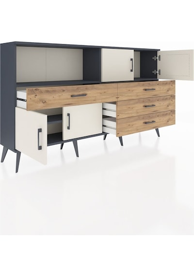 Arges Konsol 2 Raflı 4 Çekmeceli 4 Kapaklı 176x30x99 Antrasit-aytaşı/çam Aytası/atlas Çam - Antrasıt Arges Konsol 2 Raflı 4 Çekmeceli 4 Kapaklı 176x30x99 Antrasit-aytaşı/çam Aytası/atlas Çam - Antrasıt