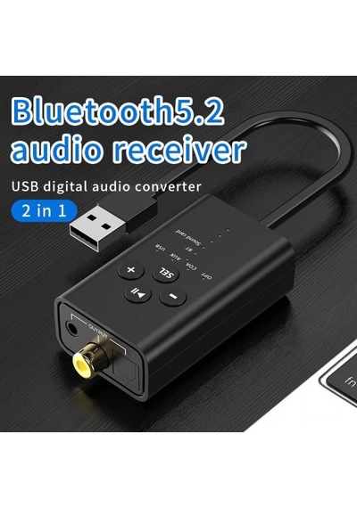 5.2 Bluetooth Ses Alıcısı Pc İçin Fiber Koaksiyel Aux Çıkışlı Dijital Dönüştürücü