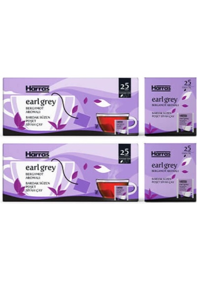 Earl Grey Bergamot Aromalı Bardak Süzen Poşet Siyah Çay 25'li X 2 Paket