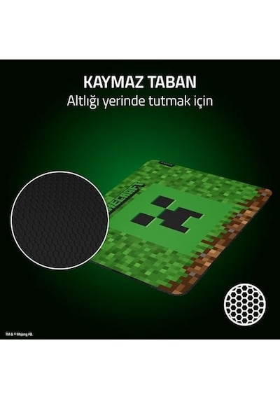Razer Gigantus V2 Minecraft Edition - Hız Ve Kontrol İçin Yumuşak Oyun Mouse Matı Dokulu Mikro Örgü Yüzey, Kalın Kauçuk Köpük, Kaymaz Taban, 360mm X 275mm X 3mm Minecraft