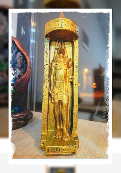 Anubis Mısır Tanrısı Tasarım El Yapımı Geri Akış Ve Konik Tütsülük Mistik Obje