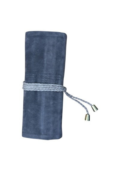 Kadife Takı Ve Mücevher Seyahat Rulo Düzenleyicisi Yeşil 35x20 Cm Lacivert