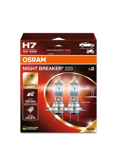 Osram Ampul H7 55w 12v Px26d5x2trqr2b Osram Night Breaker - Osr 64210nb220-2hb