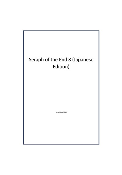 Seraph Of The End 8 Japanese Edition Publisher