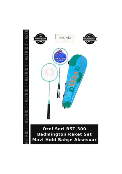 Özel Seri Bst-300 Badmington Raket Set Mavi Hobi Bahçe Aksesuar