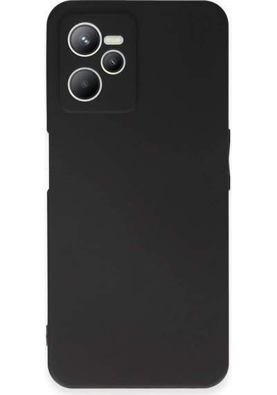 Realme C35 Kılıf First Silikon - Siyah Düz Renkli