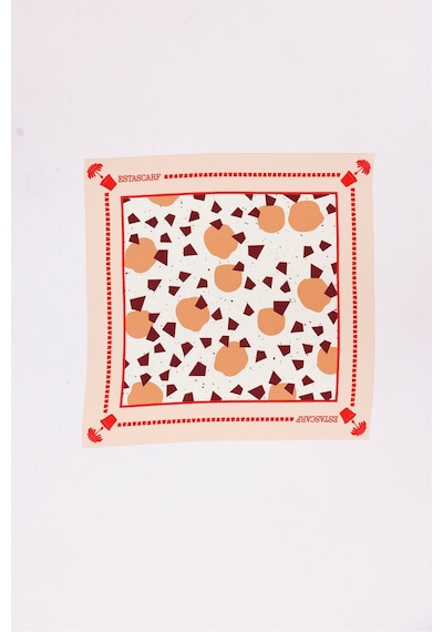 Krem Terrazzo - Amsterdam Model - Fular Estascarf Renkli
