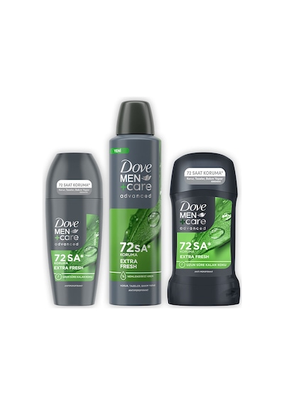 Dove Men +care Advanced Erkek Deodorant Extra Fresh 150 Ml + Roll On 50 Ml + Stick 50 Ml