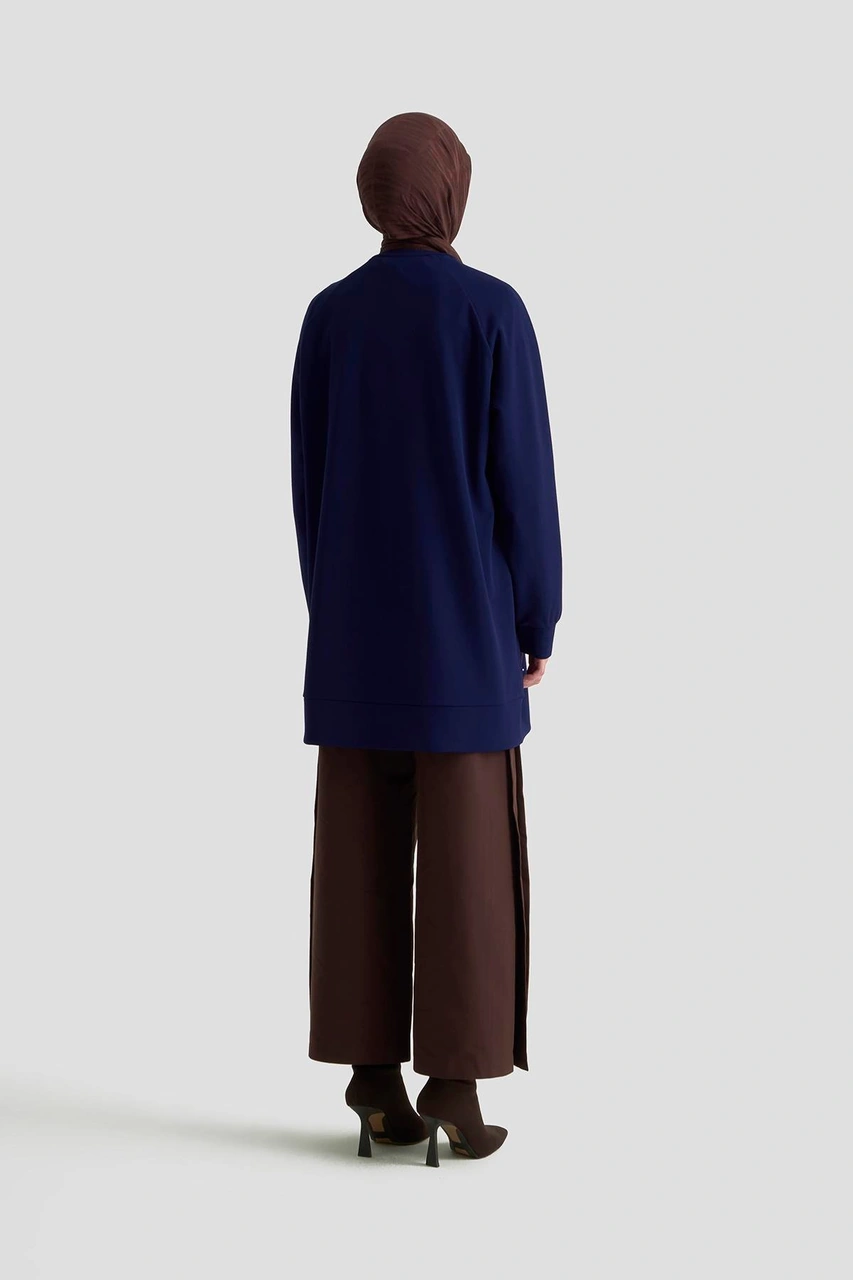 Armine Trend Önü Taş İşlemeli Tunik Saks 25kt449 Saks