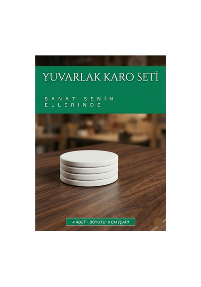 4'lü Set 9 Cm Yuvarlak Çini Bisküvi