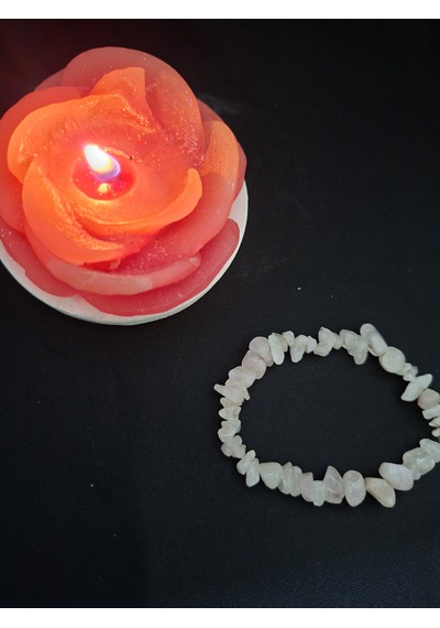 Pembe Kuvars Doğal Taş Bileklik Hediyeli Ve Kutulu Açık Pembe