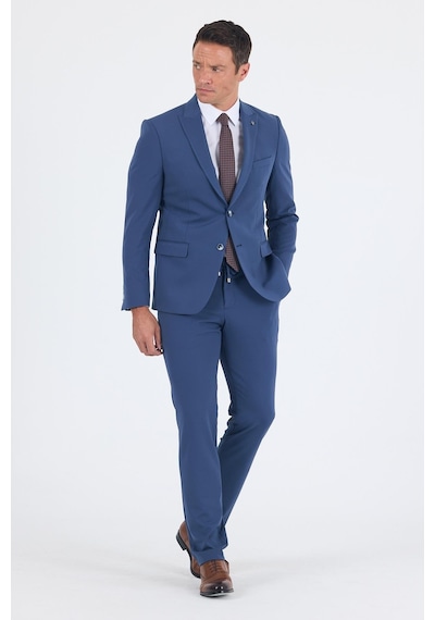 İmza Lacivert Kırlangıç Yaka Kelebek Astar 6 Drop Slim Fit Beli Lastikli Takım Elbise 1001250176 Lacivert