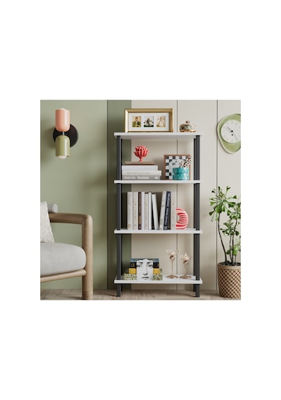Pırada 4 Raflı Kitaplık Organizer Düzenleyici Beyaz
