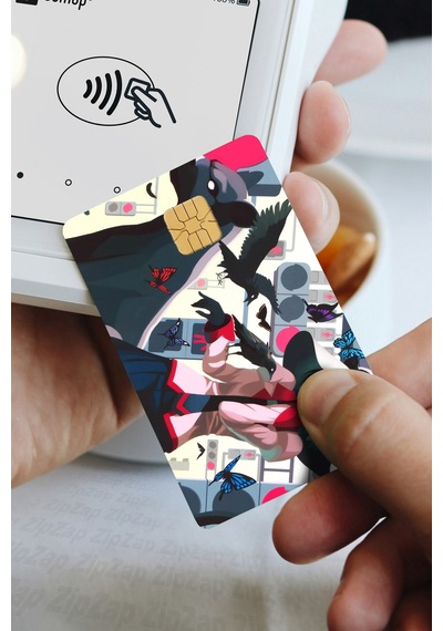 Owarimonogatari Kart Kaplama Sticker 8 Adet Çok Renkli