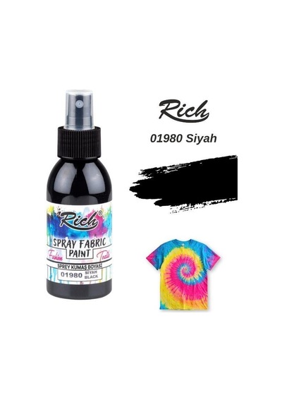 Rich Spray Fabric Paint Sprey Kumaş Boyası 100 Ml Siyah 01980