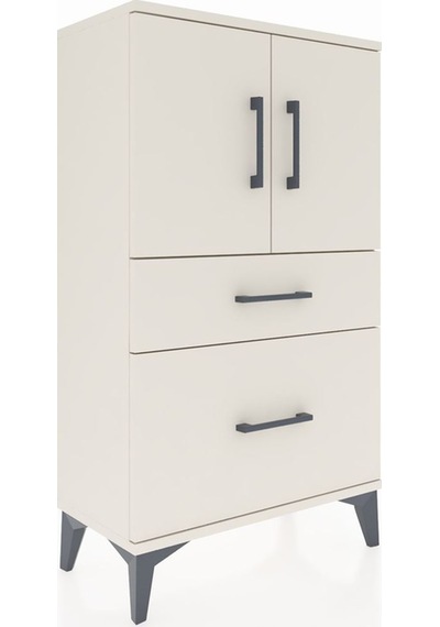 Arges Komodin 2 Raflı 2 Çekmeceli 2 Kapaklı 60x30x106 Aytaşı-aytaşı Aytası