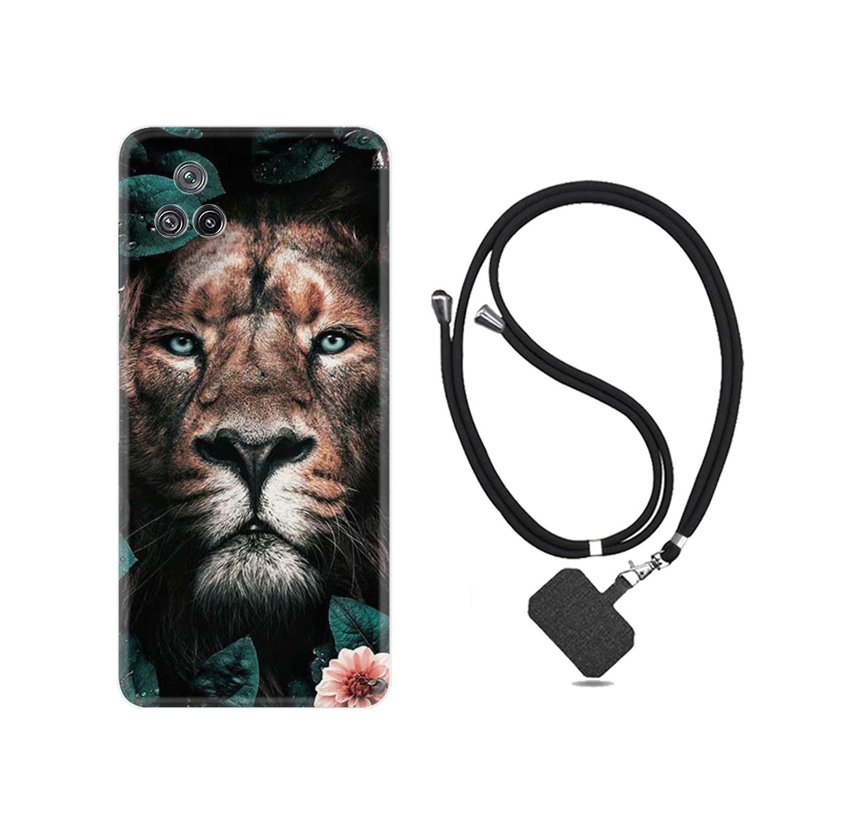 Xiaomi Poco F4 Kılıf İpli Boyun Askılı Desenli Silikon Leon Flowers 1307