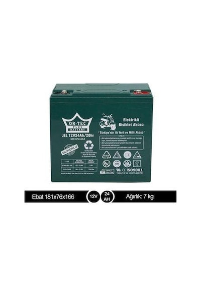 Ortec Jel Akü 12 V 24 Ah Elektrikli Motosiklet Aküsü