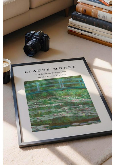 Claude Monet The Japanese Bridge Çerçeveli Tablo Japon Köprüsü - Eklektik Tarz Duvar Dekoru