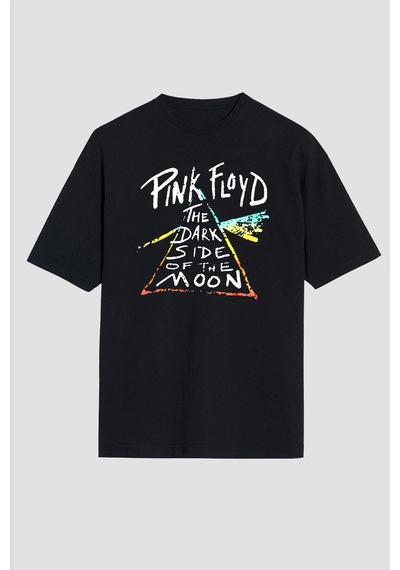 Adrift Ko Buta Pink Floyd Baskılı Unisex Siyah Oversize T-shirt Os2826 Siyah