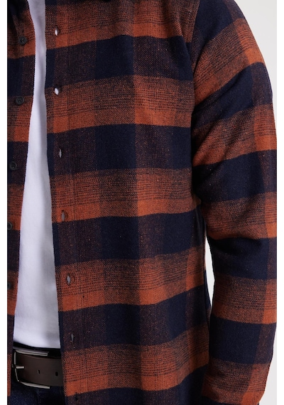 Tudors Erkek Slim Fit Dar Kesim Kareli Kışlık Oduncu Gömlek-42356 Kahverengi Tudors Erkek Slim Fit Dar Kesim Kareli Kışlık Oduncu Gömlek-42356 Kahverengi