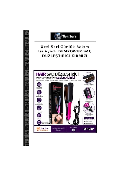 Özel Seri Günlük Bakım Isı Ayarlı Dempower Saç Düzleştirici Kırmızı