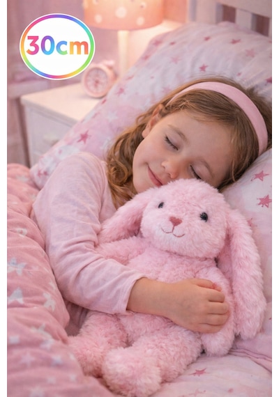 30 Cm Uzun Kulaklı Pembe Peluş Tavşan Yumuşak Uyku Arkadaşı, Bebek Ve Çocuk Oyuncağı