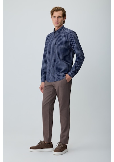Morven Erkek Lacivert Trend Kareli Dynamic Fit Gömlek 26ks004002200 Lacivert
