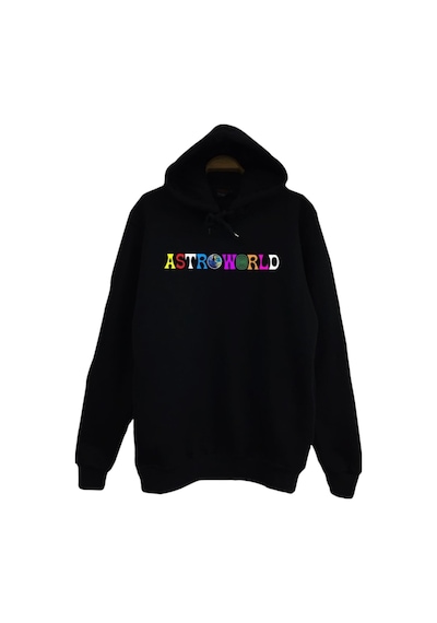 Travis Scott Astroworld Baskılı Çocuk Sweatshirt Siyah