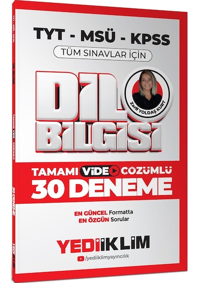 Yediiklim 2025 Kpss Msü Tyt Dil Bilgisi Tamamı Video Çözümlü Tüm Sınavlar İçin 30 Deneme