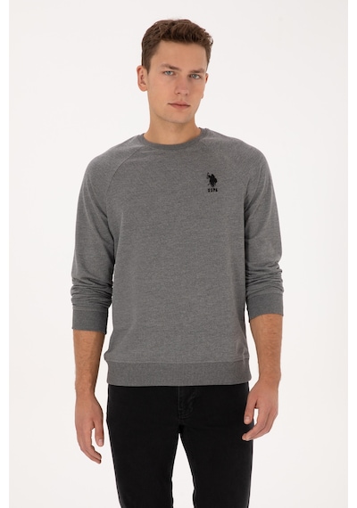 U.S. Polo Assn. Erkek Regular Fit Bisiklet Yaka Antrasit Melanj Basic Sweatshirt 50308103-VR081 U.S. Polo Assn. Erkek Regular Fit Bisiklet Yaka Antrasit Melanj Basic Sweatshirt 50308103-VR081