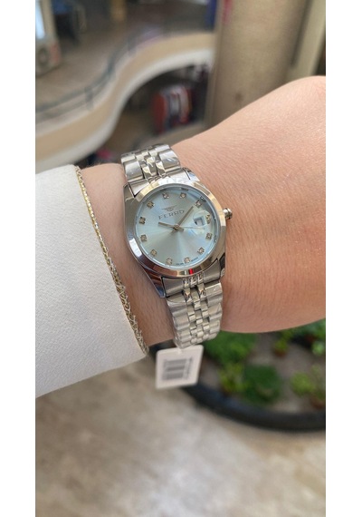 Ferro Quartz Çelik Gri Turkuaz Kadran 30 Mm Kadın Kol Saati Gümüş